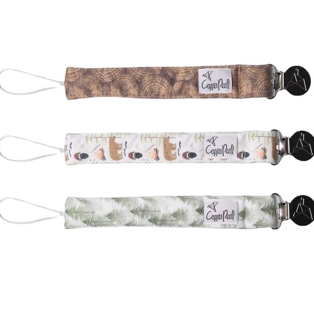 Copper Pearl Binky Pacifier Clips-Lumberjack